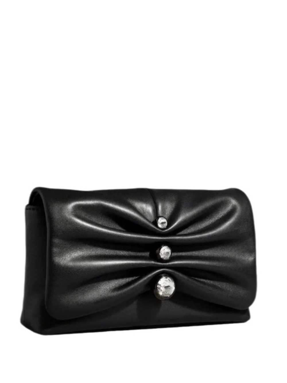 💕 Alexis Bittar Ruched Crystal Crossbody Bag Black